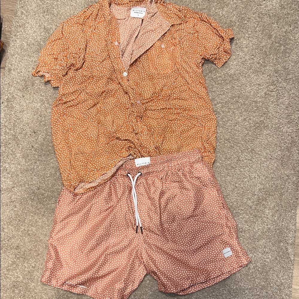 Sandro Rust Leaf Print Ensemble - image 1